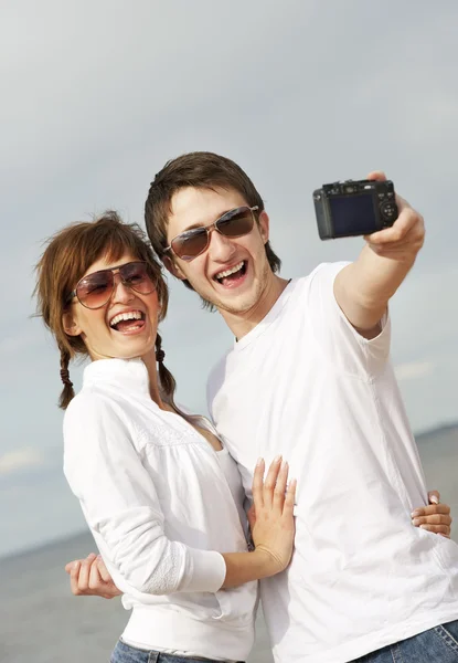 Glückliches Paar Beim Selfshot Foto — Stockfoto