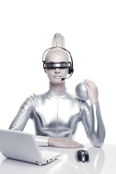 stock image Beautiful cyber woman