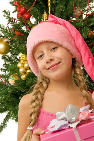 Happy santa meisje — Stockfoto
