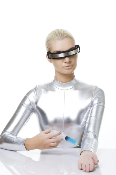 Mujer cibernética inyectable — Foto de Stock