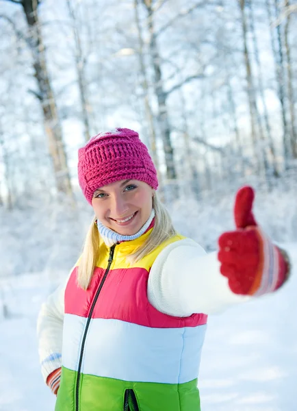 Frozen Beautiful Woman Winter Clothing Outdoors — Stock Photo, Image