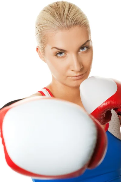Portrait of boxer girl — Stock Photo, Image
