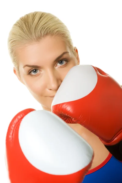Portrait of boxer girl — Stock Photo, Image