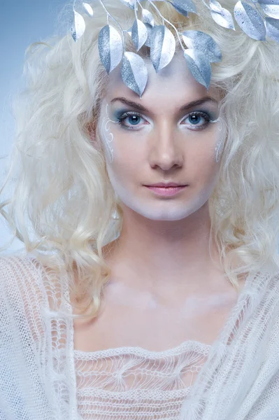 Snow queen med en magiska kvist — Stockfoto