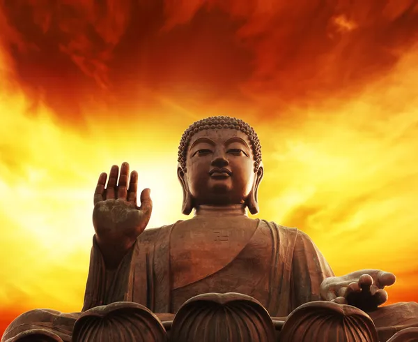 Άγαλμα Του Βούδα Όμορφη Θέα — Φωτογραφία Αρχείου