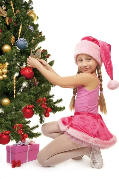 Little santa girl Stock Image