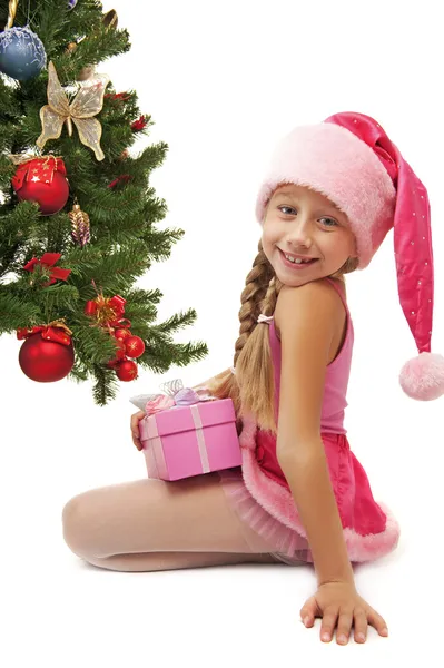 Happy Santa girl Stock Image