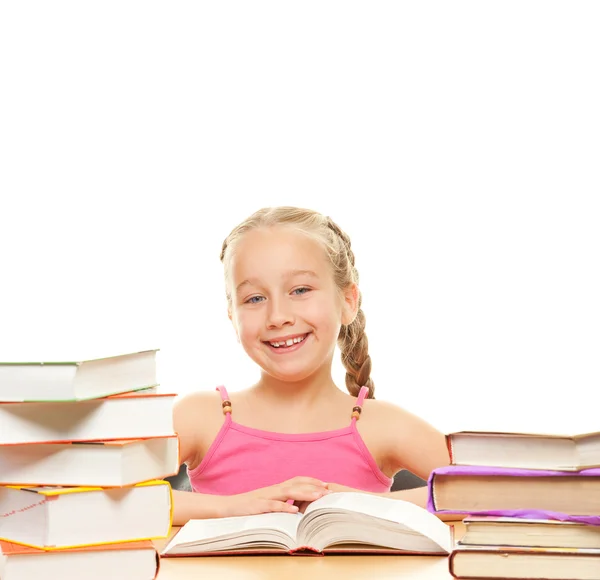 Šťastný malá školačka — Stock fotografie