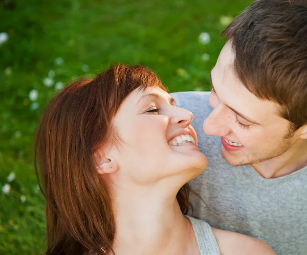 Young couple in love outdoors Stock Photo