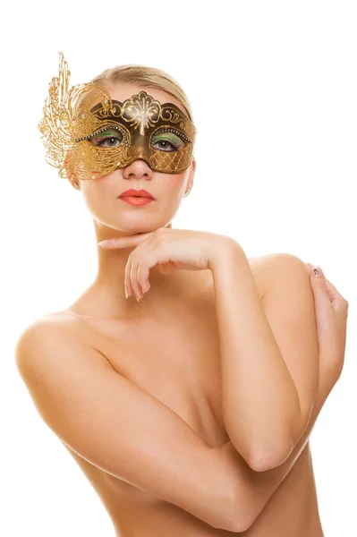 Piękne Młoda kobieta z maski karnawałowe — Zdjęcie stockowe