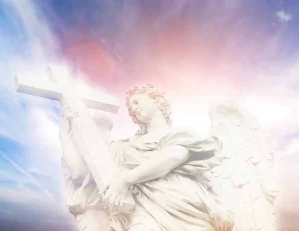 Socha anděla na mostu Sant'Angelo (Itálie — Stock fotografie