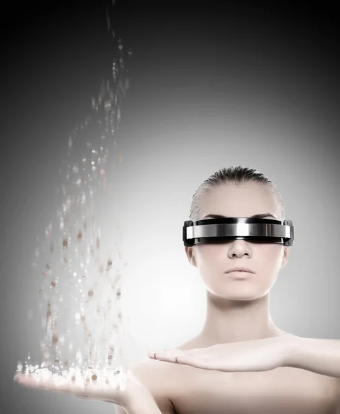 Female robot. Nanotechnology concept Royalty Free Stock Images