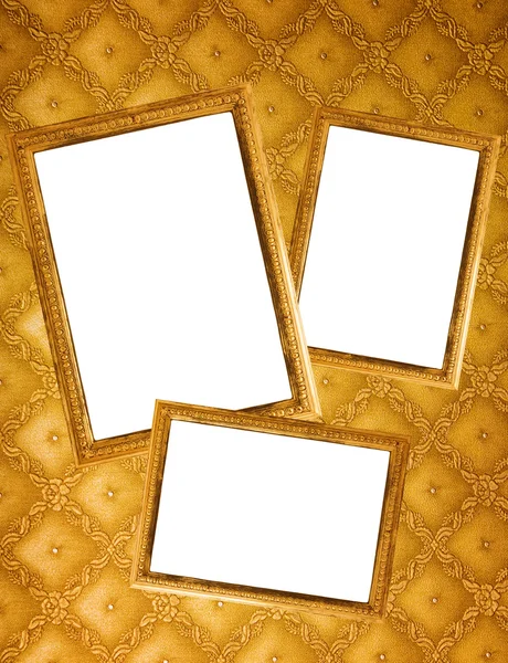 Foto frames op een muur — Stockfoto