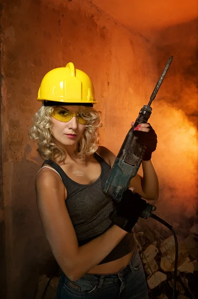 Beautiful woman with heavy perforator — Stock Photo, Image