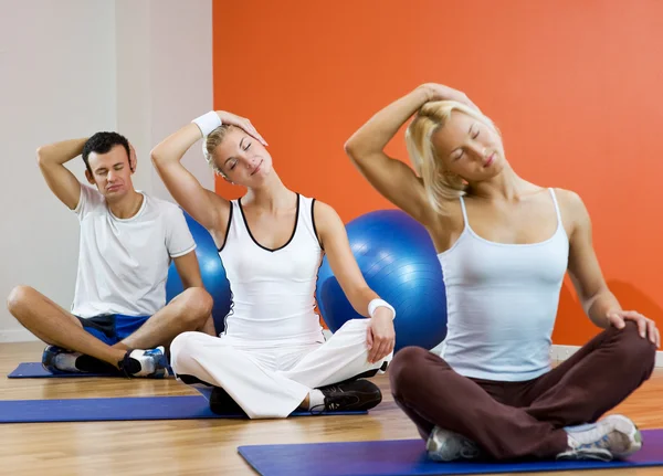 Group of doing yoga exercise — Stock Photo, Image