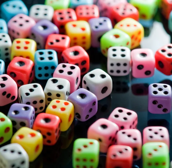 Colorful dices background — Stock Photo, Image