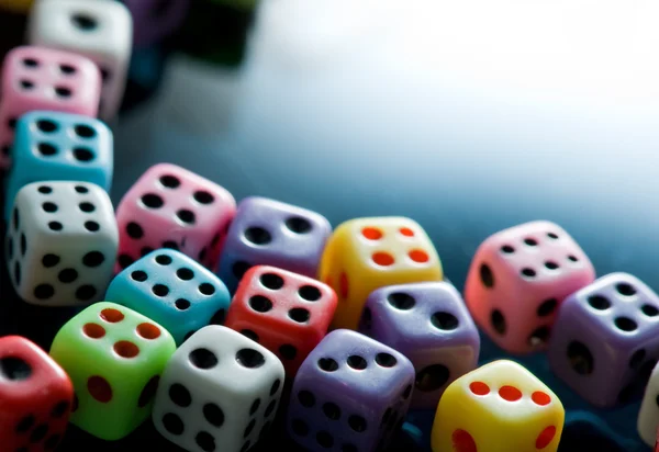 Colorful dices background — Stock Photo, Image