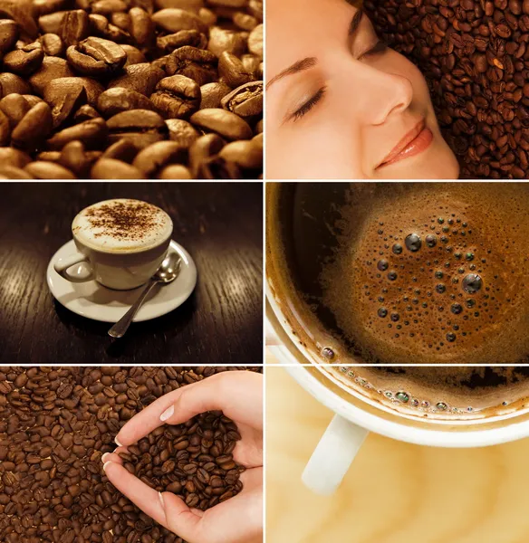 Kaffe collage — Stockfoto
