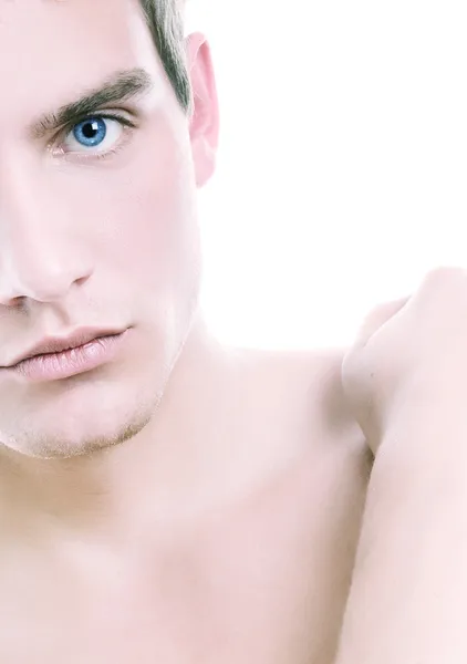 Handsome young man toned in blue — Stock Photo, Image