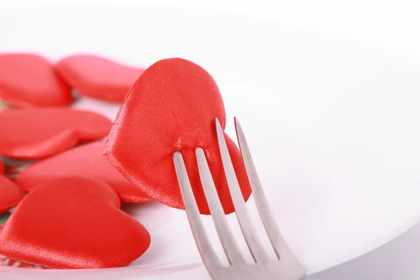 Heart pierced by fork — Stock Photo, Image