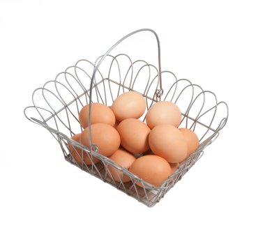 Organic eggs in basket clipart