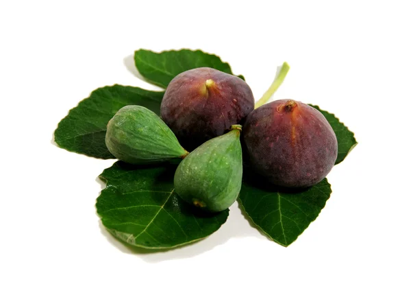 Ripe figs on fig leaf — Stock Photo, Image
