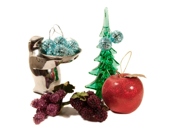 Various christmas ornaments isolated on — Stock Photo, Image