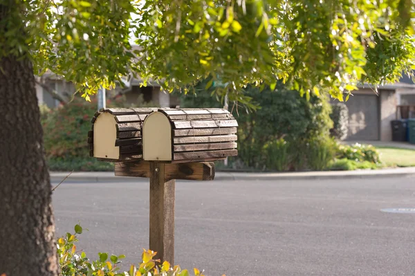 Mailbox duo on suburban street — Stock Photo, Image
