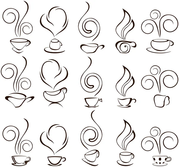 Кавові чашки іконки — стоковий вектор
