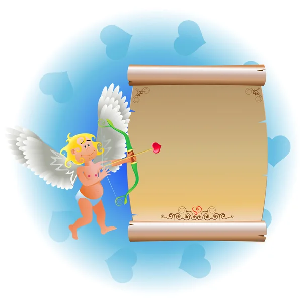 Ангел і пакет — стоковий вектор