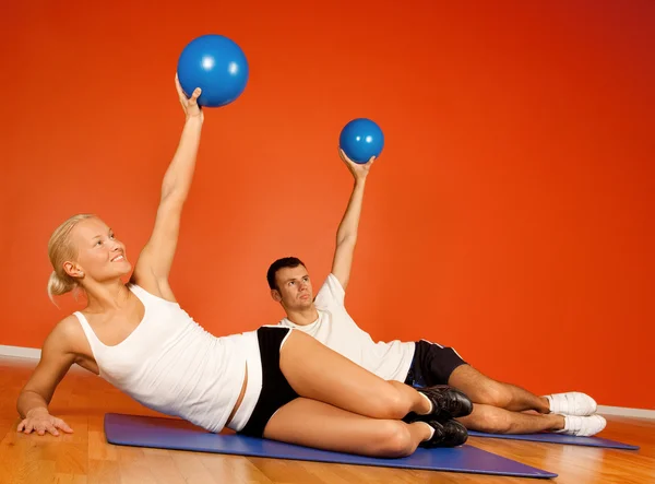 Group of doing exercise Stock Image