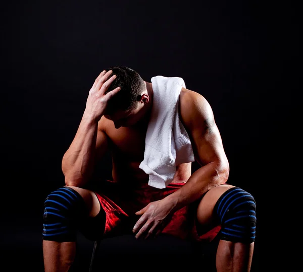 Tired sportsman after training — Stock Photo, Image