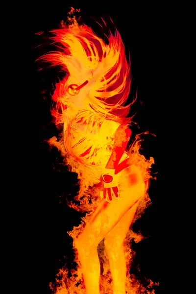 stock image Dancing girl in the fire