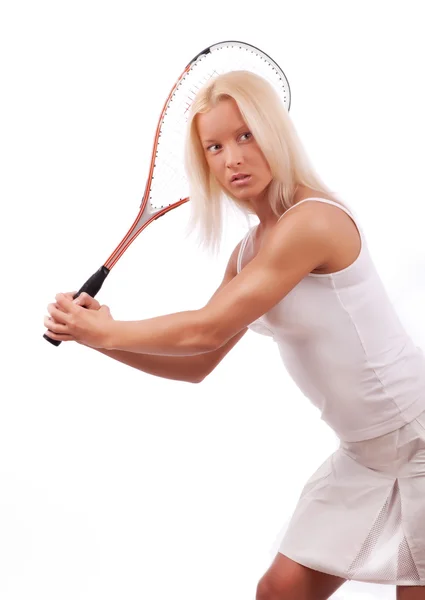 Femme En Tenue De Sport Joue Au Tennis À L'entraînement Banque D'Images et  Photos Libres De Droits. Image 25568893