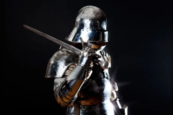 Great knight holding his sword — Stock Photo, Image