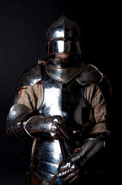 Heavy knight in position — Stock Photo, Image