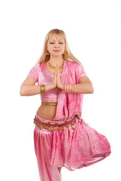 Belly dancer in meditation — Stock Photo, Image