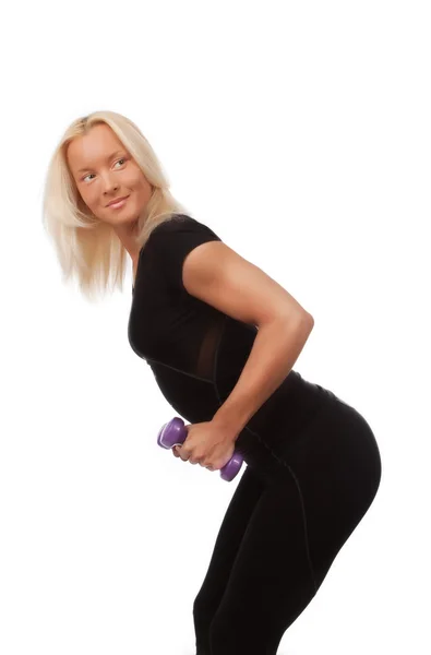 Γυναίκα που κάνει την άσκηση για τρικέφαλος μύς — Φωτογραφία Αρχείου