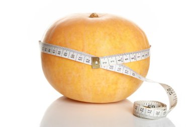 Tape measure wrapped around pumpkin clipart