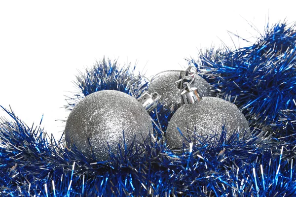 stock image Silver christmas balls