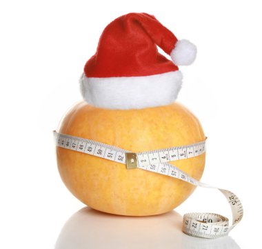 Tape measure wrapped around pumpkin clipart