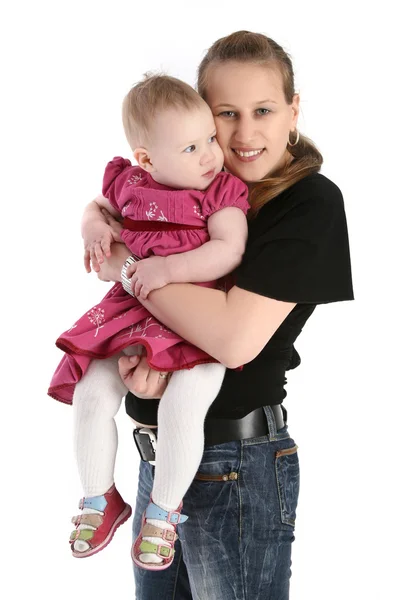 Счастливая мать с младенцем — стоковое фото