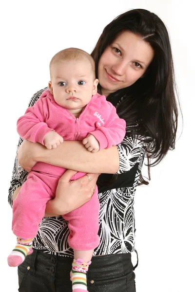 Cute baby girl with mother — Stock Photo, Image