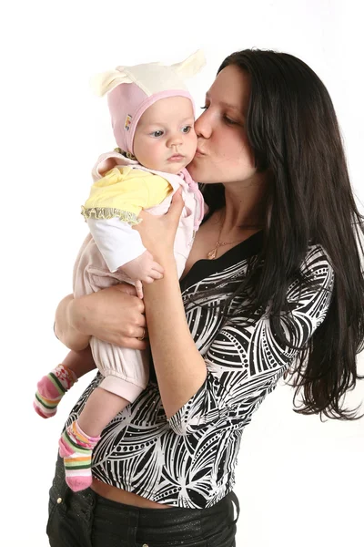 Linda niña con madre —  Fotos de Stock