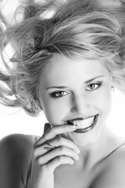 Beautiful laughing young woman — Stock Photo, Image