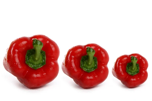 Três pimentão búlgaro vermelho — Fotografia de Stock