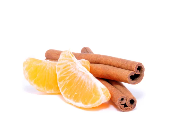 Tangerine, mandarin and cinnamon — Stock Photo, Image