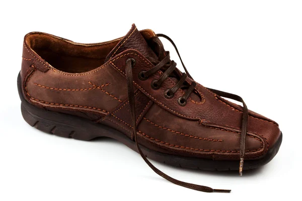 BROWN LEATHER MAN 'S SHOES — стоковое фото