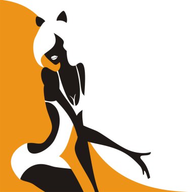 Sexy woman on a fashion background clipart