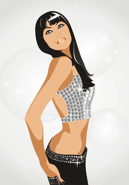 The beautiful sexy woman on a party — Stock Vector